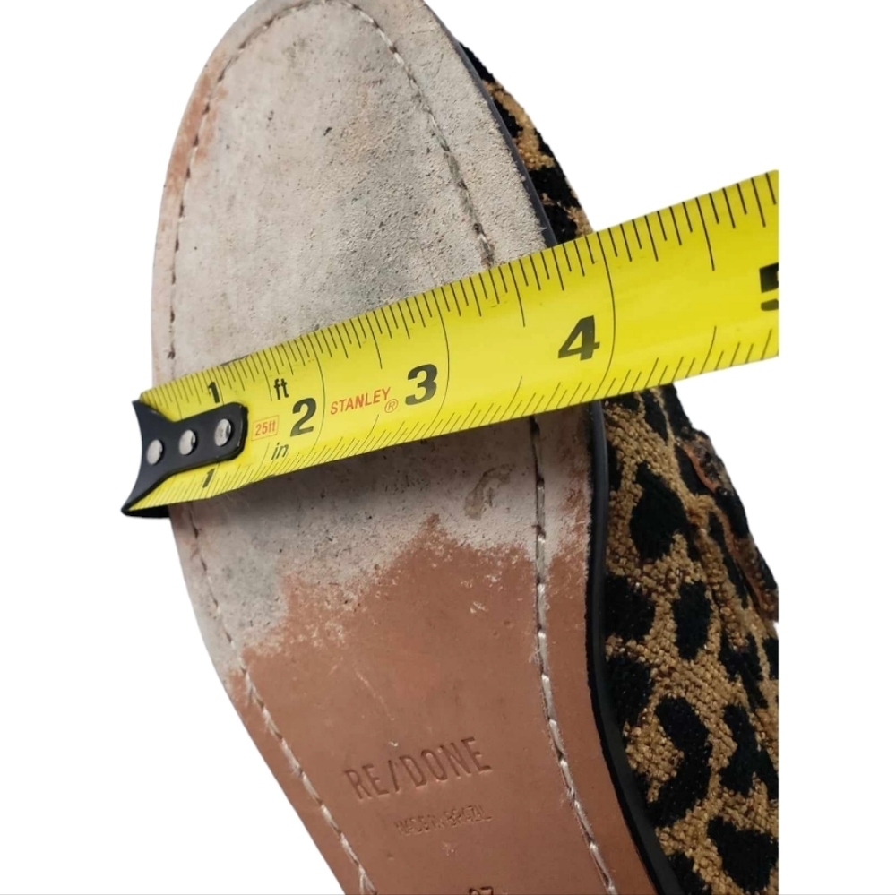 Re/Done 90s Women's Loafers SZ 37 Leopard Tapestry Slip-on Shoes - Picture 9 of 10